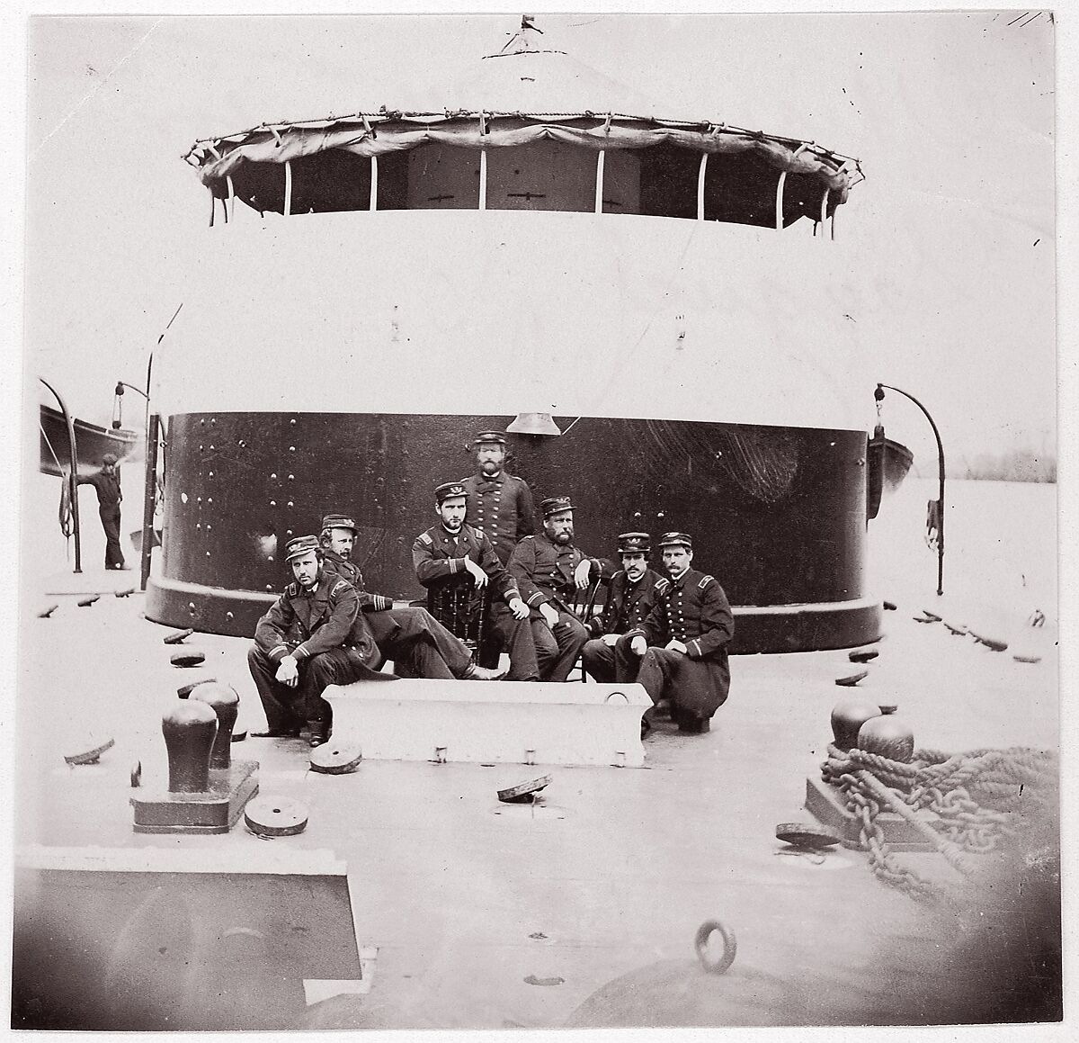 [Crew of U.S. Monitor "Saugus"].  Brady album, p. 172, Unknown (American), Albumen silver print from glass negative 