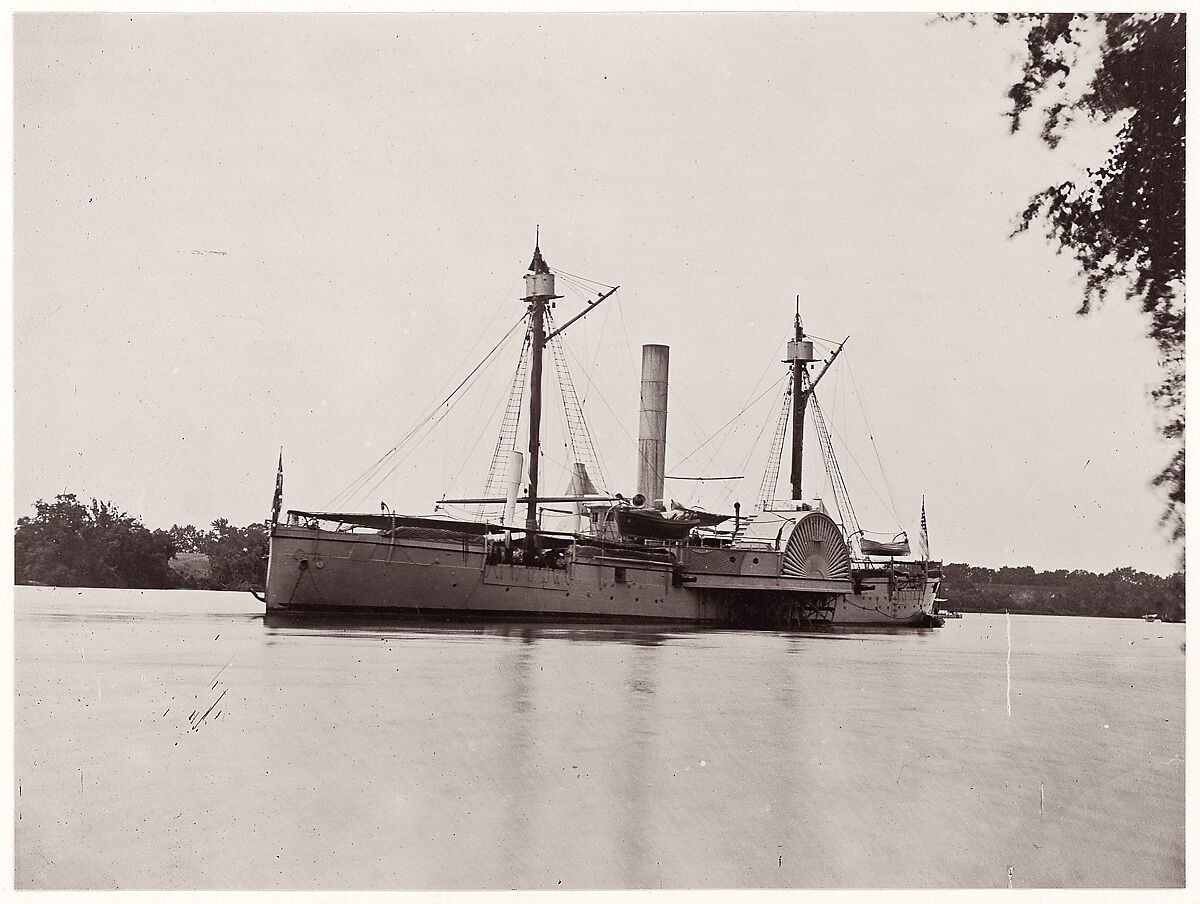 U.S. Ship "Mendota", James River, Unknown (American), Albumen silver print from glass negative 