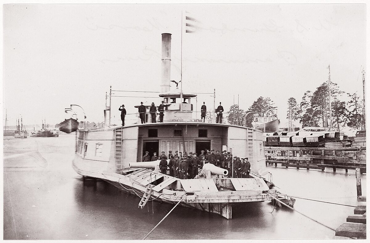 U.S. Gunboat "Commodore Perry" on Pamunkey River, Timothy H. O&#39;Sullivan (American, born Ireland, 1840–1882), Albumen silver print from glass negative 