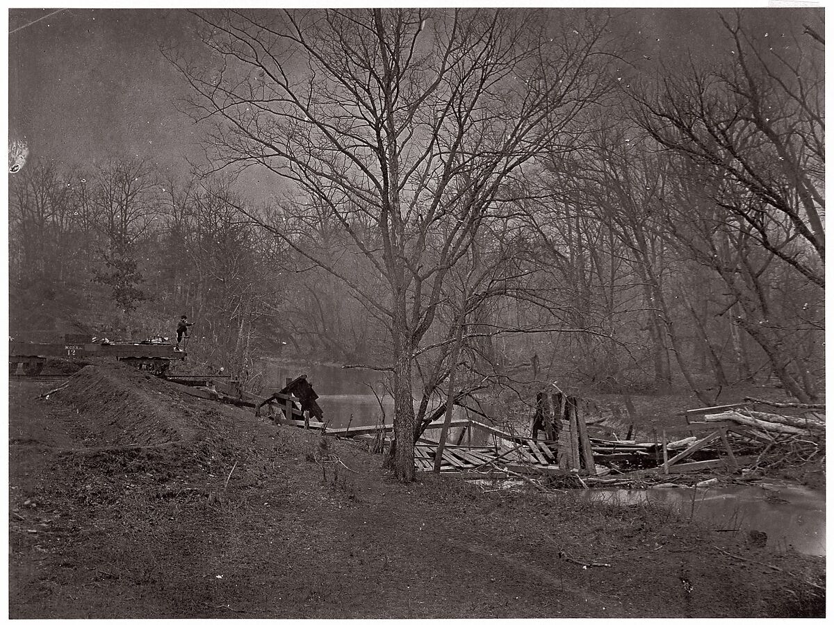 Ruins of RR Bridge. Bull Run, Unknown (American), Albumen silver print from glass negative 