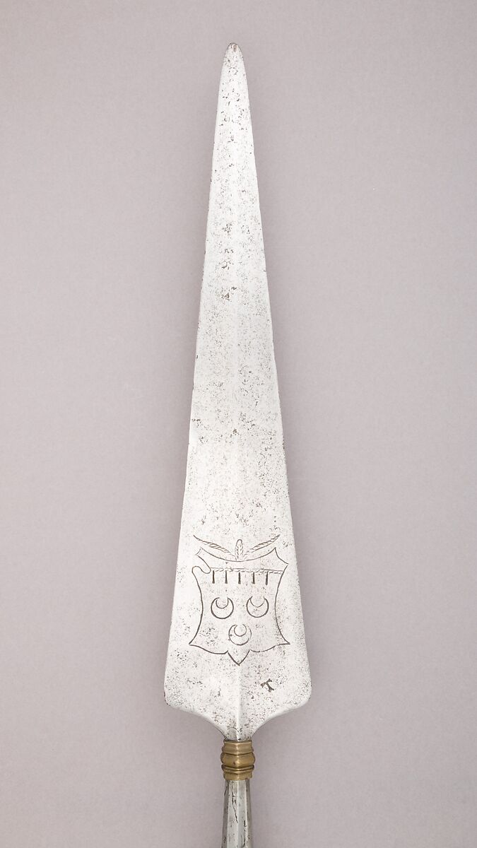 Partisan, Steel, wood (ash), textile, brass, gold, Dutch or Italian, Florence