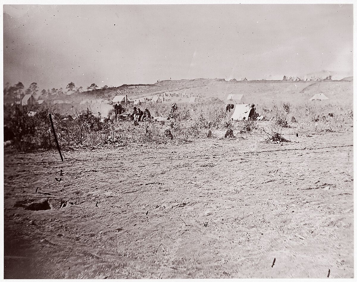 [Distant View of Fort Brady, Virginia], Attributed to William Frank Browne (American), Albumen silver print from glass negative 