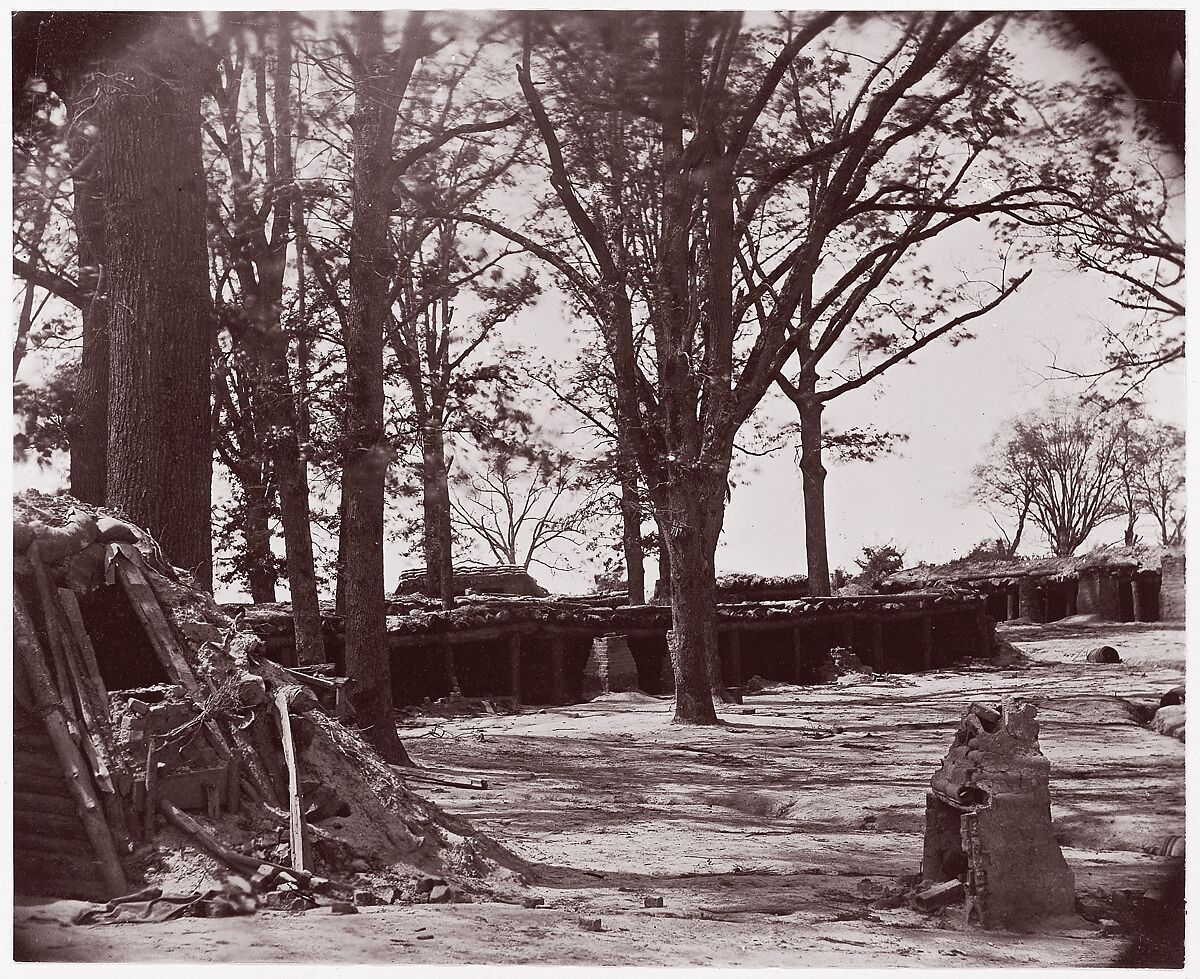 [Interior of Fort Stedman, in Front of Petersburg, Virginia], Attributed to Timothy H. O&#39;Sullivan (American, born Ireland, 1840–1882), Albumen silver print from glass negative 