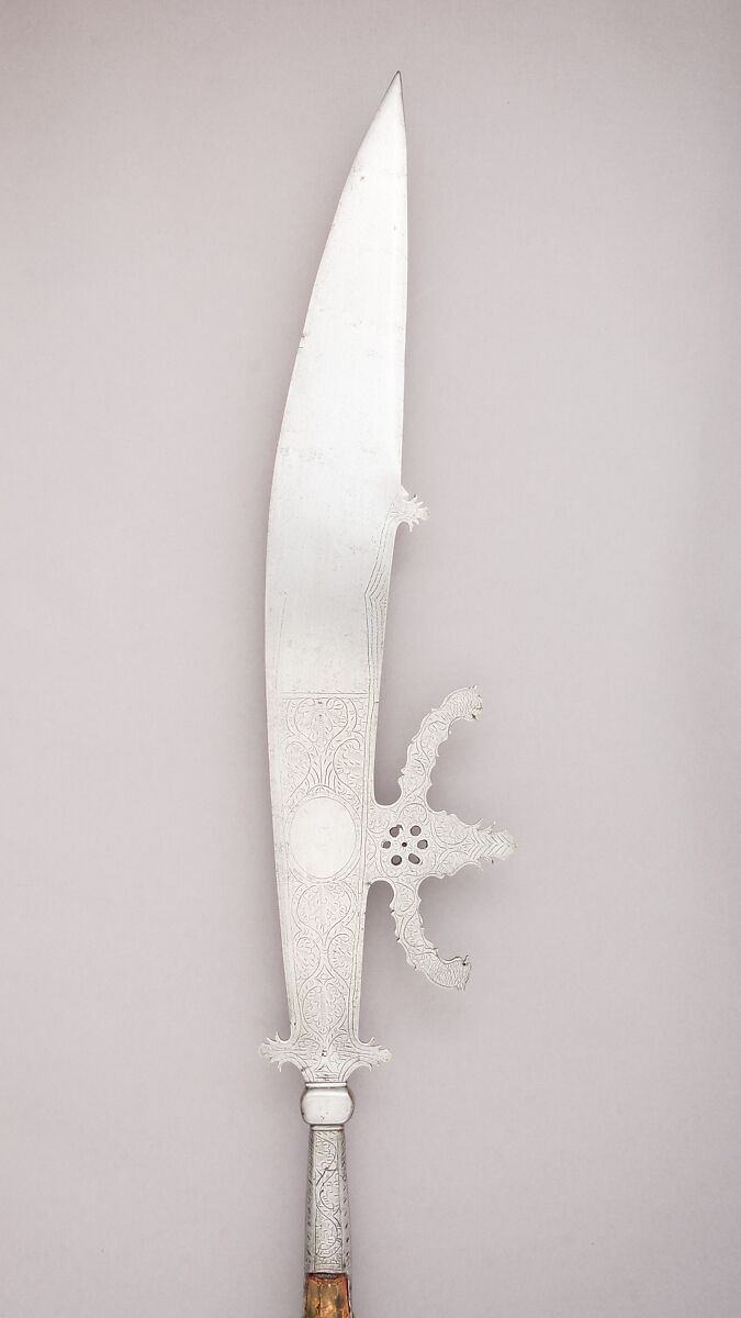 Fauchard, Steel, wood, textile (velvet, silk), brass, Italian, Venice