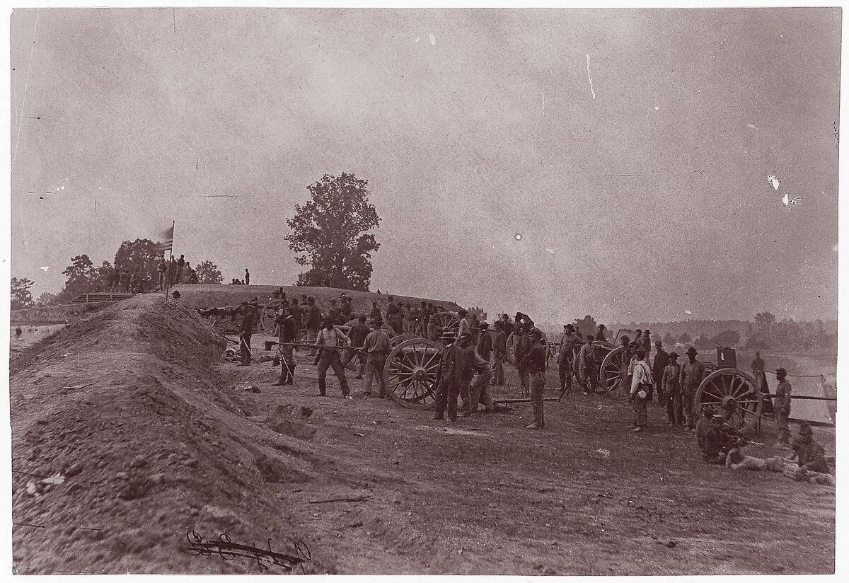 Outer Confederate Line, Petersburg, Captured June 15, 1864, Timothy H. O&#39;Sullivan (American, born Ireland, 1840–1882), Albumen silver print from glass negative 