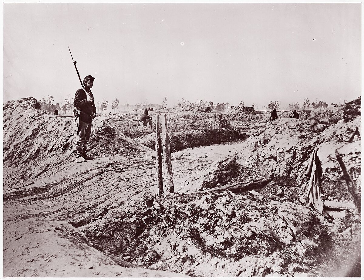 Front of Petersburg Lines, Timothy H. O&#39;Sullivan (American, born Ireland, 1840–1882), Albumen silver print from glass negative 