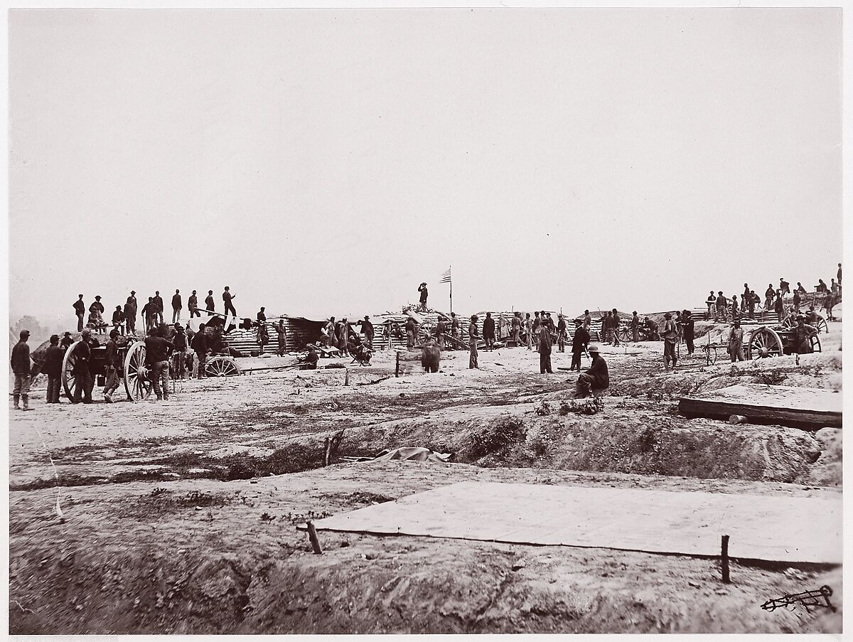 Outer Confederate Line at Petersburg. Captured by 18th Corps, June 15, 1864, Timothy H. O&#39;Sullivan (American, born Ireland, 1840–1882), Albumen silver print from glass negative 