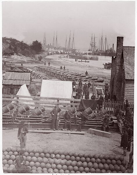 Yorktown Landing, James F. Gibson (American, born 1828), Albumen silver print from glass negative 