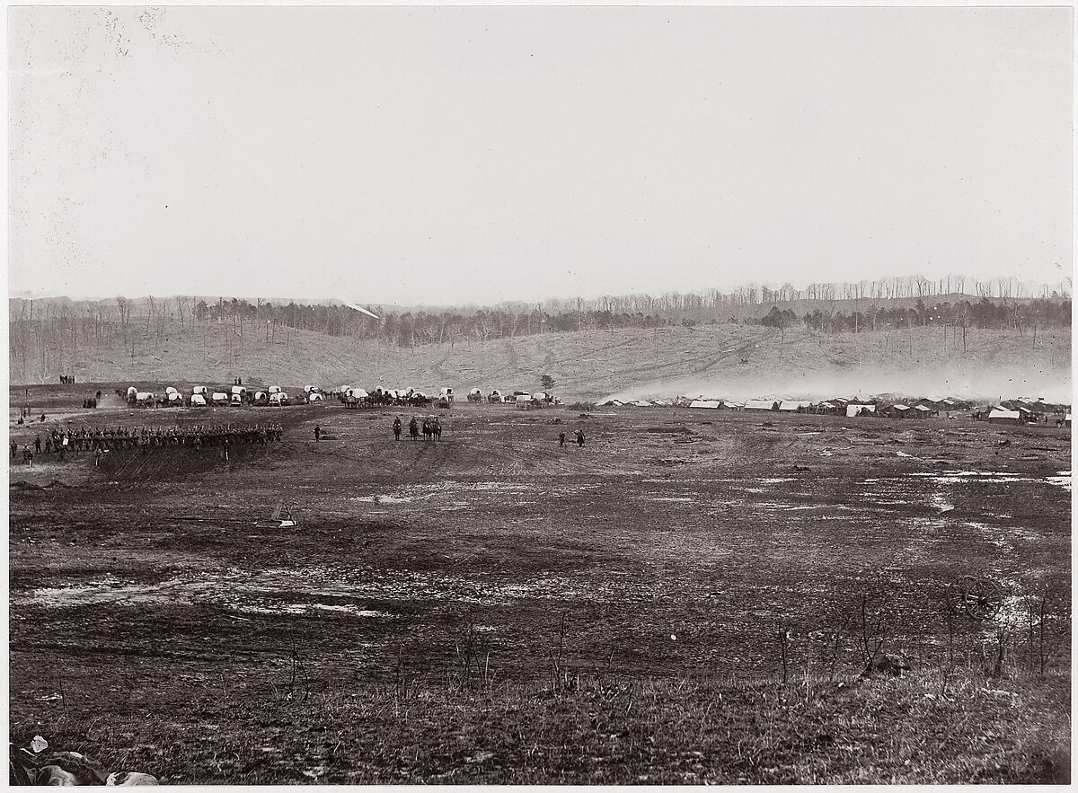 [Winter Quarters of a Cavalry Regiment in the Army of the Potomac, Near Brandy Station, Virginia], Unknown (American), Albumen silver print from glass negative 