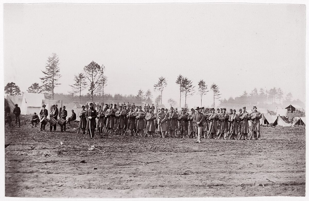 [Regiments - unidentified].  Brady album, p. 156, Unknown (American), Albumen silver print from glass negative 