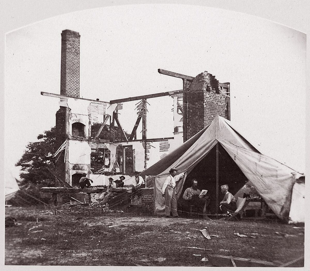 Bull Run, Mrs. Henry's House, 21 July 1861, George N. Barnard (American, 1819–1902), Albumen silver print from glass negative 
