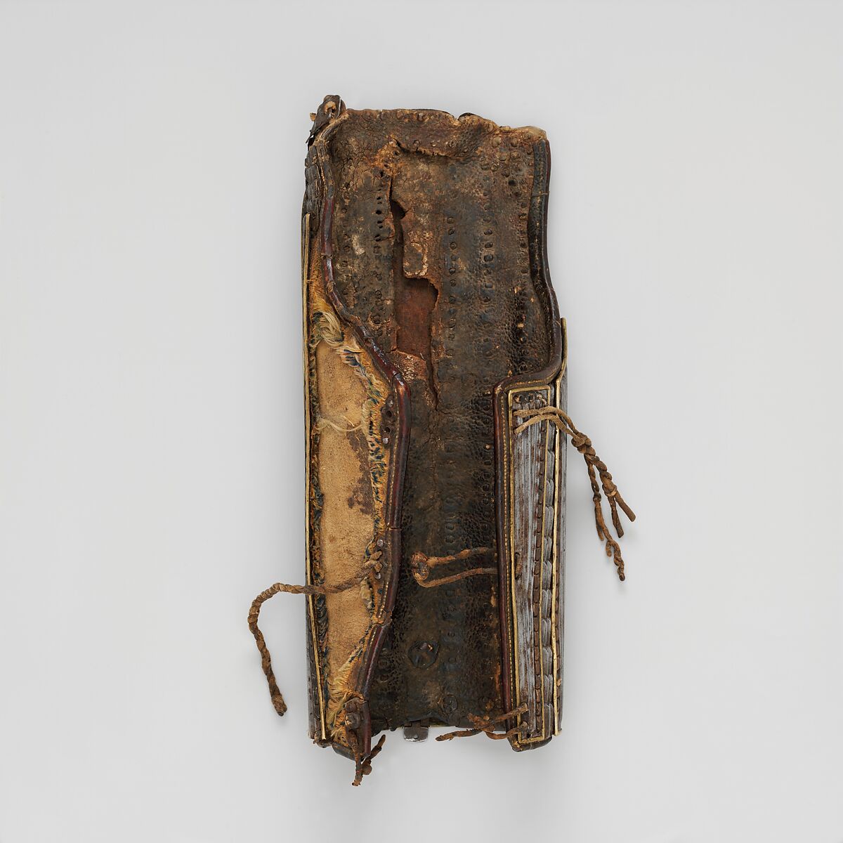 Arm Defense, Iron, leather, copper alloy, textile, possibly Tibetan