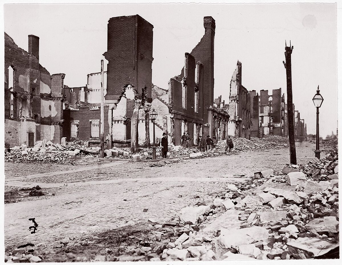 Ruins in Carey Street, Richmond, Thomas C. Roche (American, 1826–1895), Albumen silver print from glass negative 