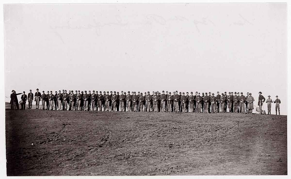 [Line of Soldiers, 139th Pennsylvania Infantry], Unknown (American), Albumen silver print from glass negative 