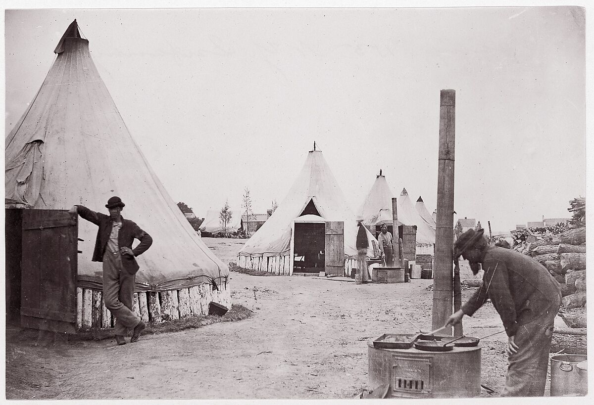 Camp of 153rd New York Infantry, Unknown (American), Albumen silver print from glass negative 