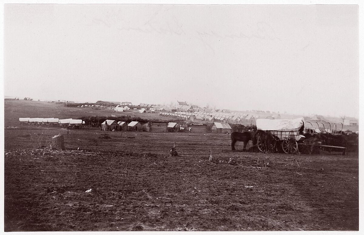 [Winter Quarters of Army of the Potomac, Near Brandy Station, Virginia], Possibly by Timothy H. O&#39;Sullivan (American, born Ireland, 1840–1882), Albumen silver print from glass negative 