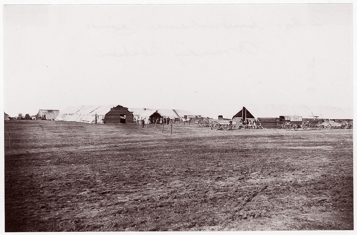 Quartermaster and Ambulance Camp, Brandy Station, Virginia, Timothy H. O&#39;Sullivan (American, born Ireland, 1840–1882), Albumen silver print from glass negative 