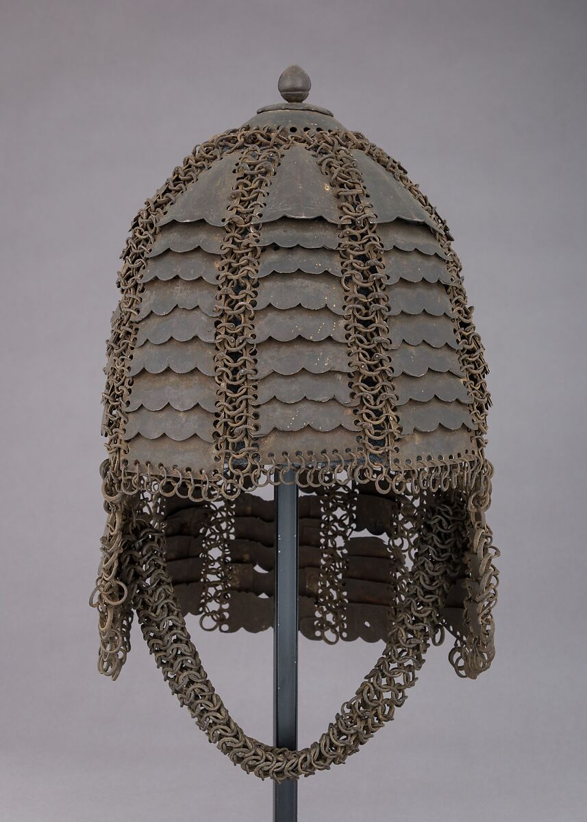 Helmet of Mail and Plate, Steel, Indian