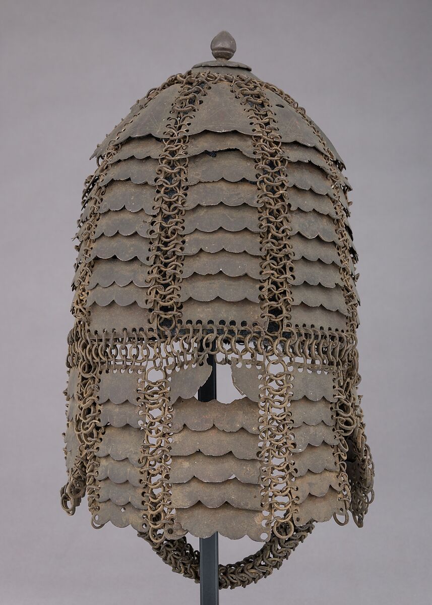 Helmet of Mail and Plate, Steel, Indian