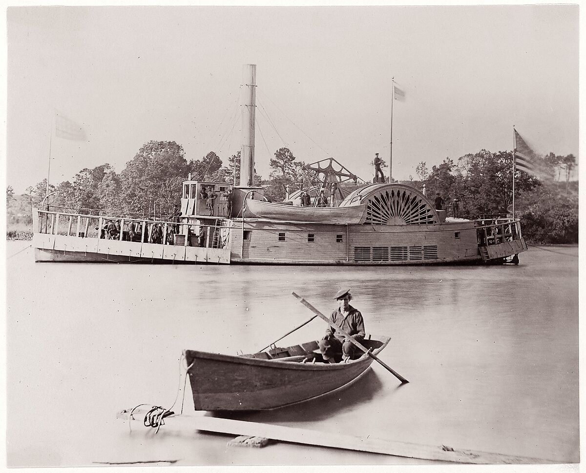 [U.S. Gunboat].  Brady album, p. 161, Timothy H. O&#39;Sullivan (American, born Ireland, 1840–1882), Albumen silver print from glass negative 