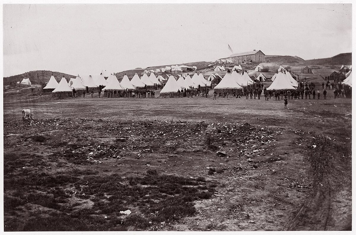 Camp of 34th Massachusetts Infantry near Fort Lyon, Virginia, Unknown (American), Albumen silver print from glass negative 