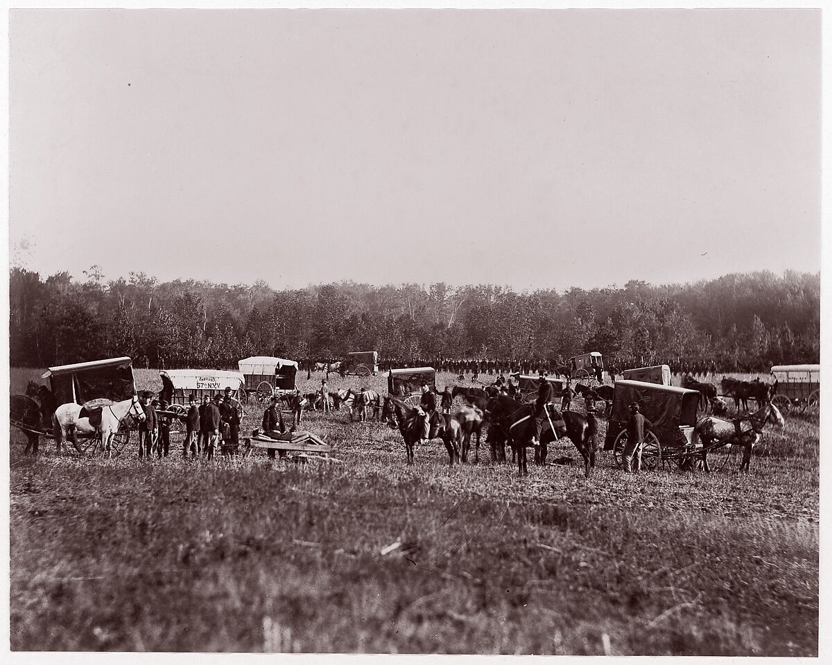 Removing Dead from Battlefield, Marye's Heights, May 2, 1864, Andrew Joseph Russell (American, 1830–1902), Albumen silver print from glass negative 