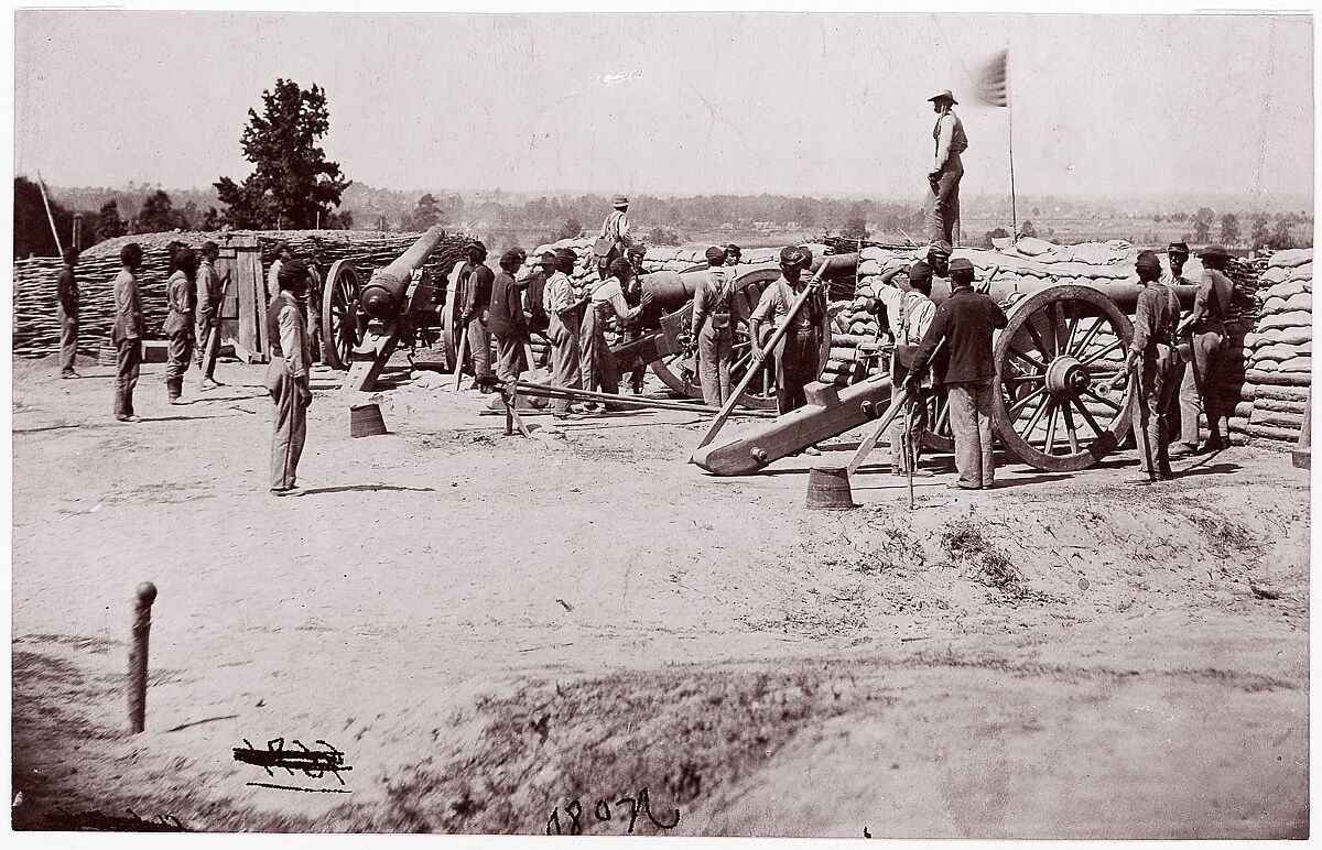 Colored Battery, Petersburg, June, Timothy H. O&#39;Sullivan (American, born Ireland, 1840–1882), Albumen silver print from glass negative 