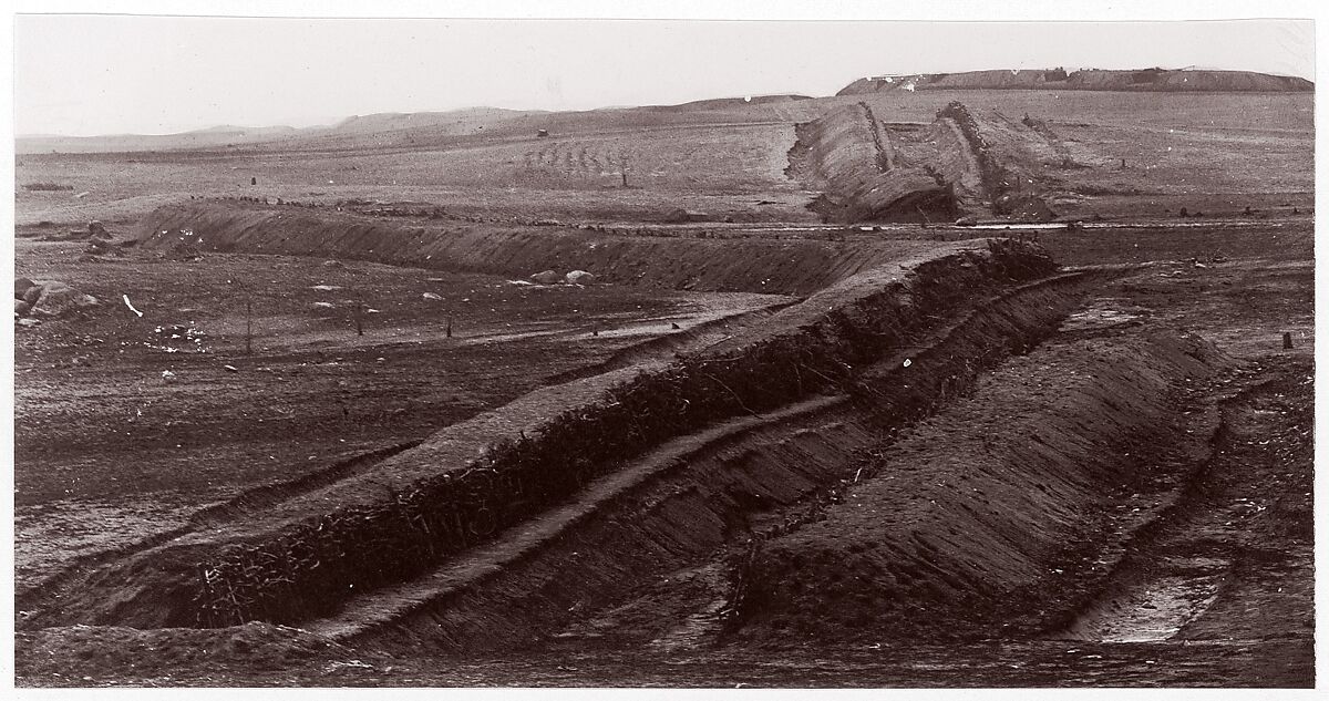 Confederate Earthworks, Centreville, Virginia, George N. Barnard (American, 1819–1902), Albumen silver print from glass negative 