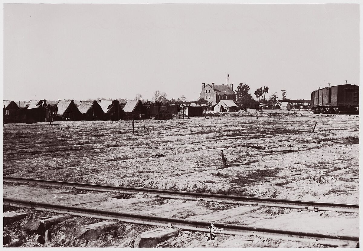 [Warren Station, Front of Petersburg, Virginia], Attributed to Timothy H. O&#39;Sullivan (American, born Ireland, 1840–1882), Albumen silver print from glass negative 