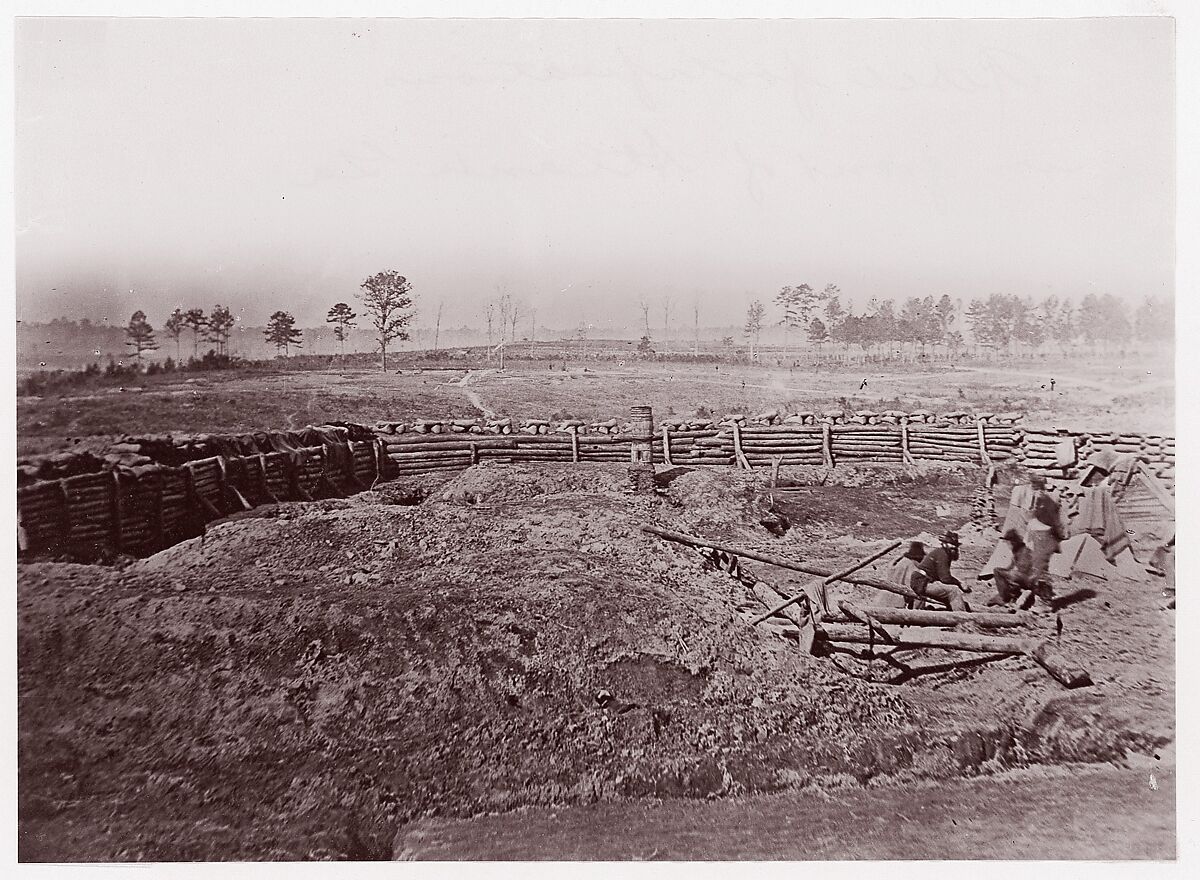 Rebel Fortifications in front of Atlanta, George N. Barnard (American, 1819–1902), Albumen silver print from glass negative 