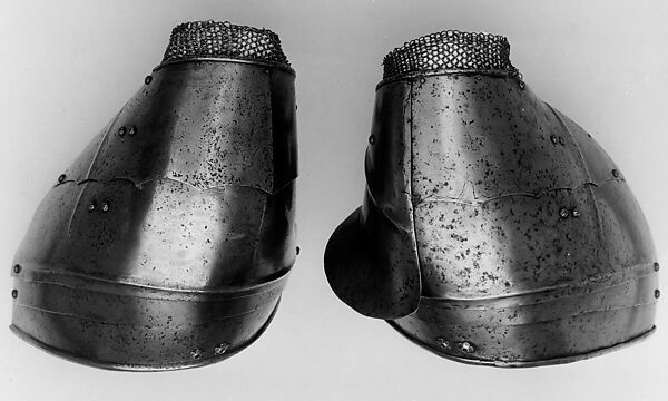 Composed Armor, Left tasset made by Julian Arrechia (Spanish, active in New York late 19th–early 20th century), Steel, copper alloy (latten), leather, Italian