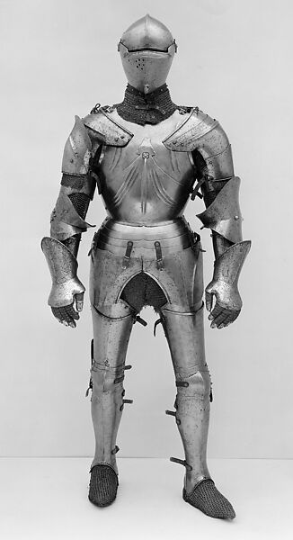 Composed Armor, Left tasset made by Julian Arrechia (Spanish, active in New York late 19th–early 20th century), Steel, copper alloy (latten), leather, Italian
