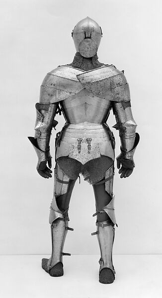 Composed Armor, Left tasset made by Julian Arrechia (Spanish, active in New York late 19th–early 20th century), Steel, copper alloy (latten), leather, Italian