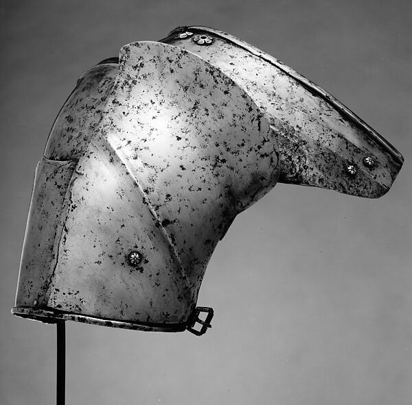 Composed Armor, Left tasset made by Julian Arrechia (Spanish, active in New York late 19th–early 20th century), Steel, copper alloy (latten), leather, Italian