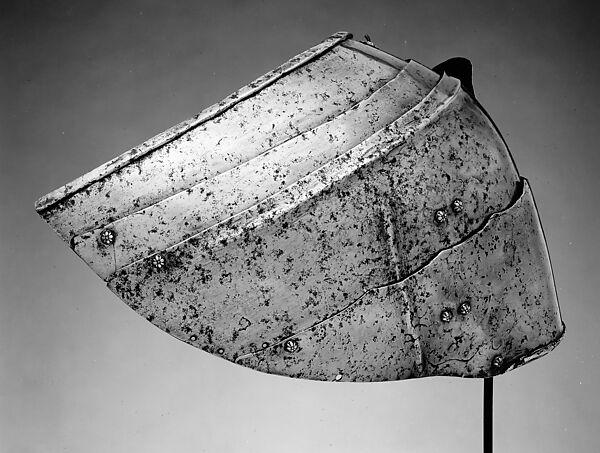 Composed Armor, Left tasset made by Julian Arrechia (Spanish, active in New York late 19th–early 20th century), Steel, copper alloy (latten), leather, Italian