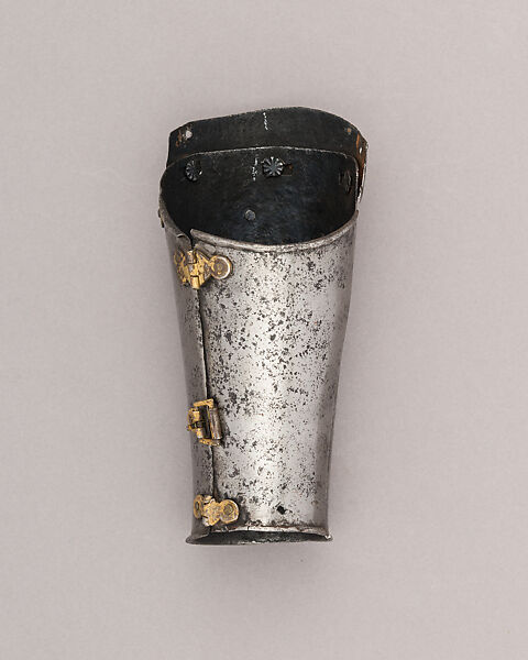 Composed Armor, Left tasset made by Julian Arrechia (Spanish, active in New York late 19th–early 20th century), Steel, copper alloy (latten), leather, Italian