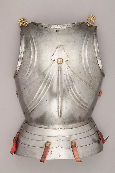Composed Armor, Left tasset made by Julian Arrechia (Spanish, active in New York late 19th–early 20th century), Steel, copper alloy (latten), leather, Italian