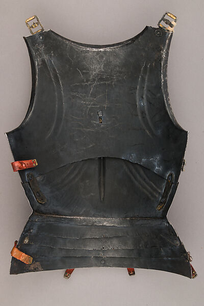 Composed Armor, Left tasset made by Julian Arrechia (Spanish, active in New York late 19th–early 20th century), Steel, copper alloy (latten), leather, Italian