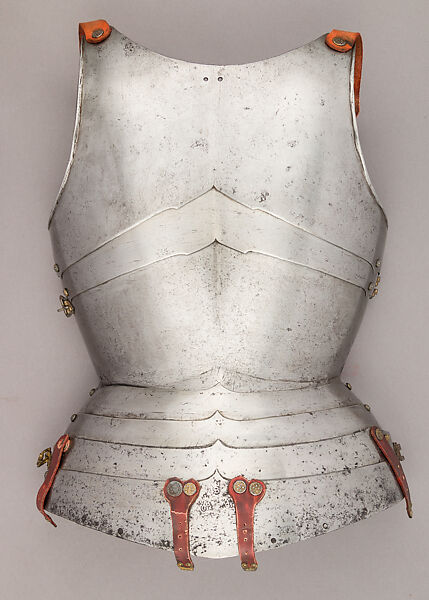 Composed Armor, Left tasset made by Julian Arrechia (Spanish, active in New York late 19th–early 20th century), Steel, copper alloy (latten), leather, Italian