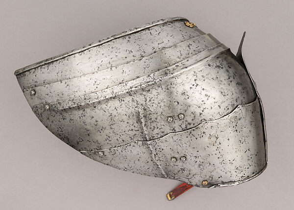 Composed Armor, Left tasset made by Julian Arrechia (Spanish, active in New York late 19th–early 20th century), Steel, copper alloy (latten), leather, Italian