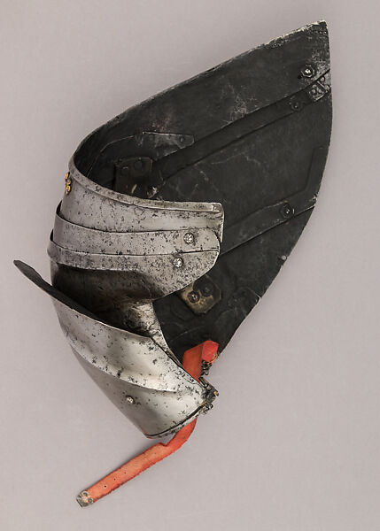 Composed Armor, Left tasset made by Julian Arrechia (Spanish, active in New York late 19th–early 20th century), Steel, copper alloy (latten), leather, Italian