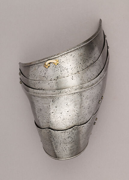 Composed Armor, Left tasset made by Julian Arrechia (Spanish, active in New York late 19th–early 20th century), Steel, copper alloy (latten), leather, Italian