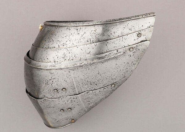 Composed Armor, Left tasset made by Julian Arrechia (Spanish, active in New York late 19th–early 20th century), Steel, copper alloy (latten), leather, Italian