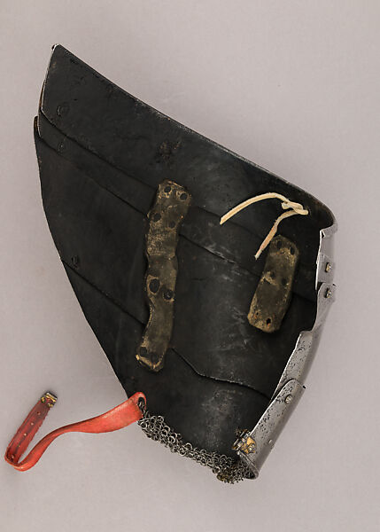 Composed Armor, Left tasset made by Julian Arrechia (Spanish, active in New York late 19th–early 20th century), Steel, copper alloy (latten), leather, Italian