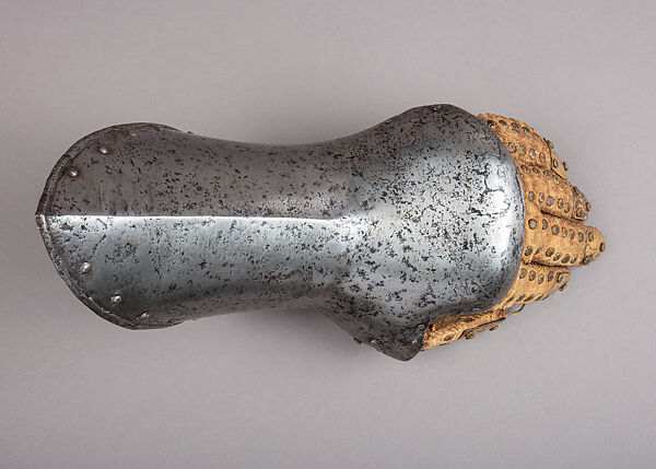 Composed Armor, Left tasset made by Julian Arrechia (Spanish, active in New York late 19th–early 20th century), Steel, copper alloy (latten), leather, Italian