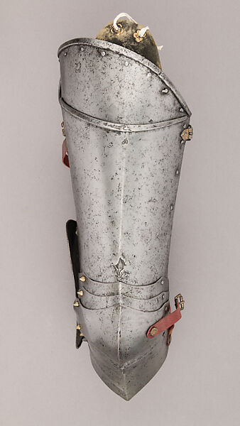 Composed Armor, Left tasset made by Julian Arrechia (Spanish, active in New York late 19th–early 20th century), Steel, copper alloy (latten), leather, Italian