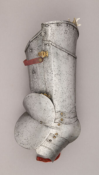 Composed Armor, Left tasset made by Julian Arrechia (Spanish, active in New York late 19th–early 20th century), Steel, copper alloy (latten), leather, Italian