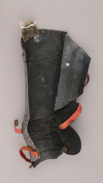 Composed Armor, Left tasset made by Julian Arrechia (Spanish, active in New York late 19th–early 20th century), Steel, copper alloy (latten), leather, Italian