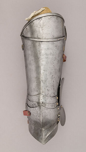Composed Armor, Left tasset made by Julian Arrechia (Spanish, active in New York late 19th–early 20th century), Steel, copper alloy (latten), leather, Italian