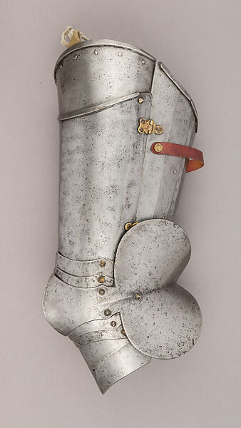 Composed Armor, Left tasset made by Julian Arrechia (Spanish, active in New York late 19th–early 20th century), Steel, copper alloy (latten), leather, Italian